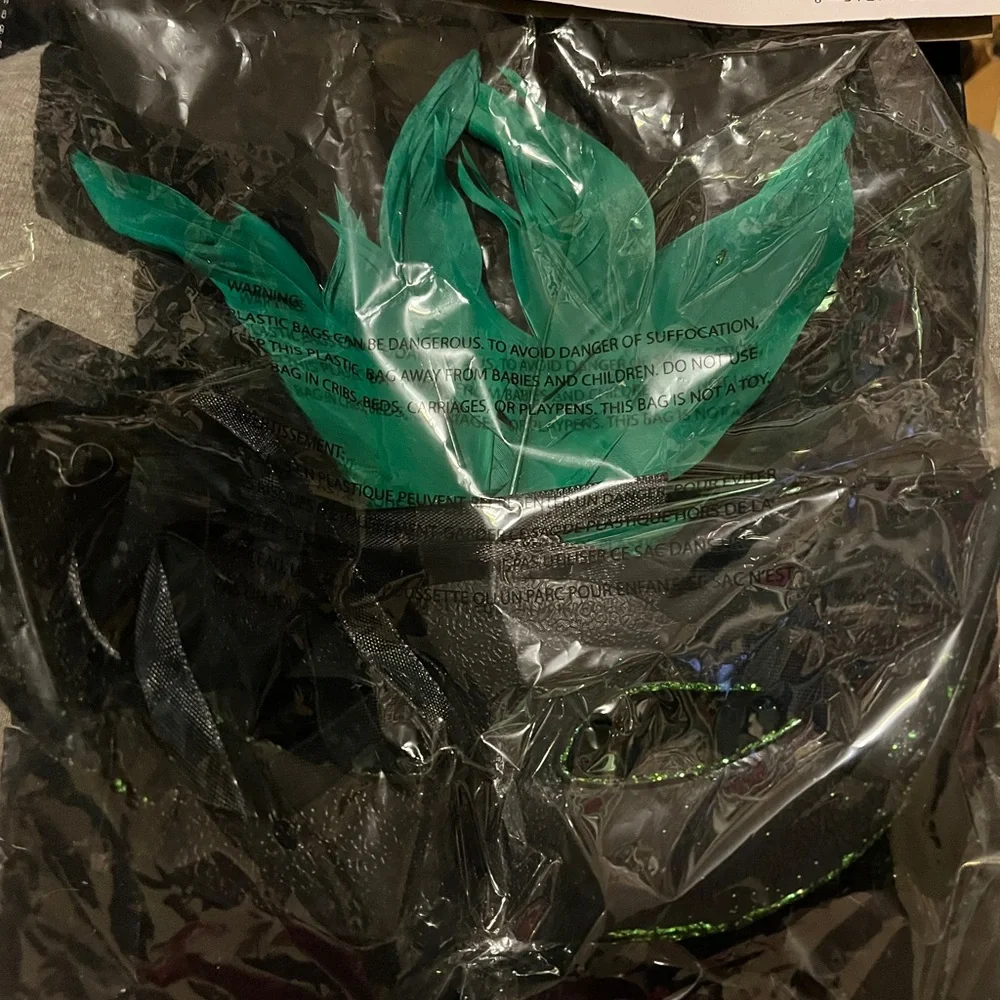 Green Feathered Masquerade Mask